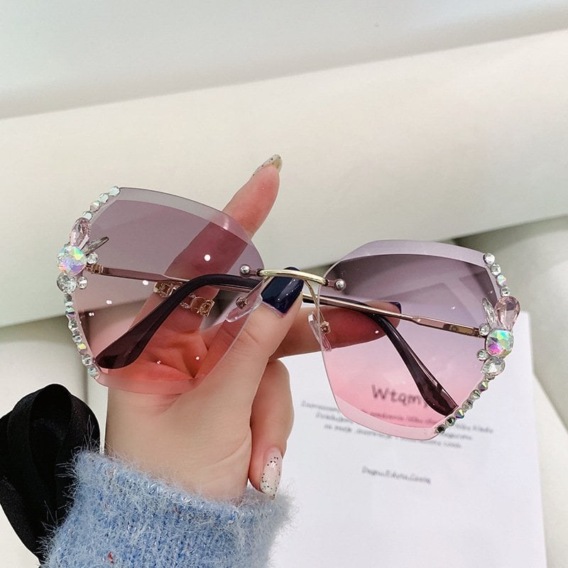 💝Rimless napszemüveg gyémántokkal a nők számára