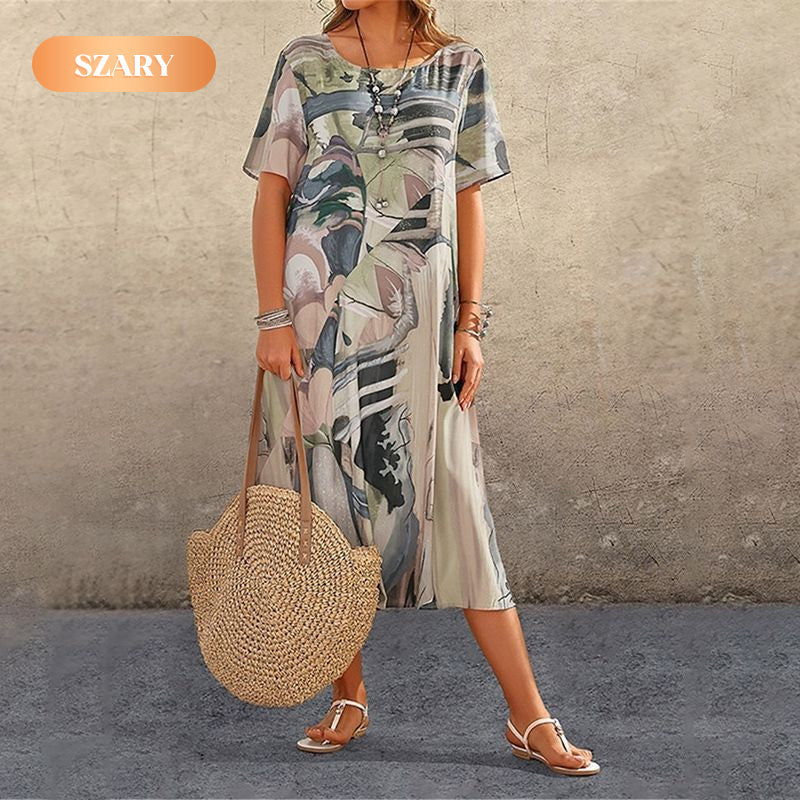 [S-4XL]✨Légszerű ruha élénk, trópusi színekben