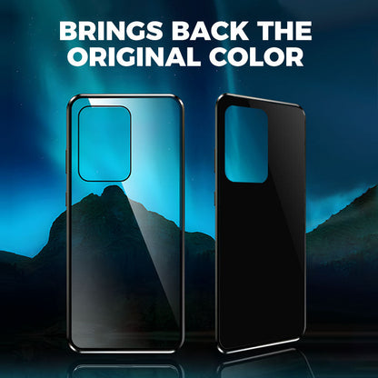 ⚡🧲 Mágneses edzett üveg kétoldalas telefon tok Samsung S23-S25 sorozathoz 📱🛡️