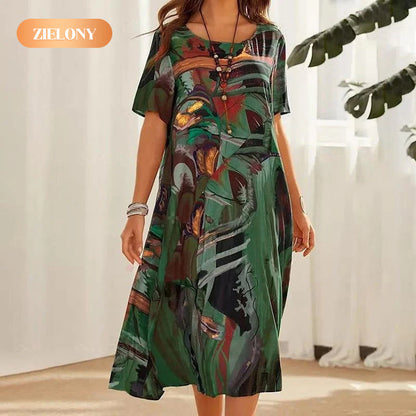 [S-4XL]✨Légszerű ruha élénk, trópusi színekben