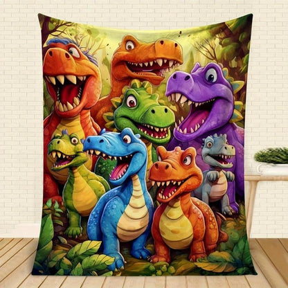 🎄[Gyógyító Mosolygó Dinoszaurusz] Kétoldalas flanel, A osztályú minőségű babaalvó/játszó/kényelmes takaró🎅