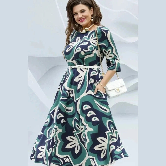 Királyi bő ruha zsebekkel és pántokkal