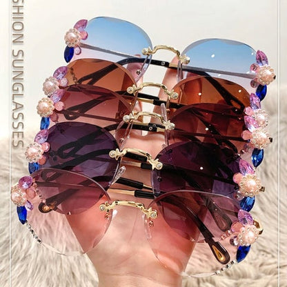 💝Rimless napszemüveg gyémántokkal a nők számára