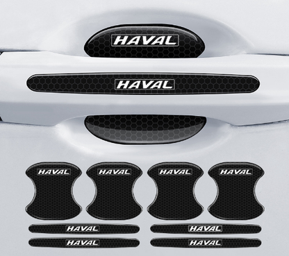 Szénszálas autó ajtókilincs kesztyű + ütközésgátló csíkok (8 db/1 készlet).