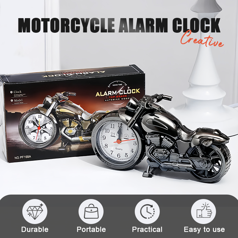 🏍️⏰Kreatív Motoros Ébresztőóra🎁