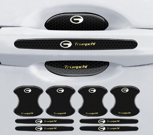 Szénszálas autó ajtókilincs kesztyű + ütközésgátló csíkok (8 db/1 készlet).