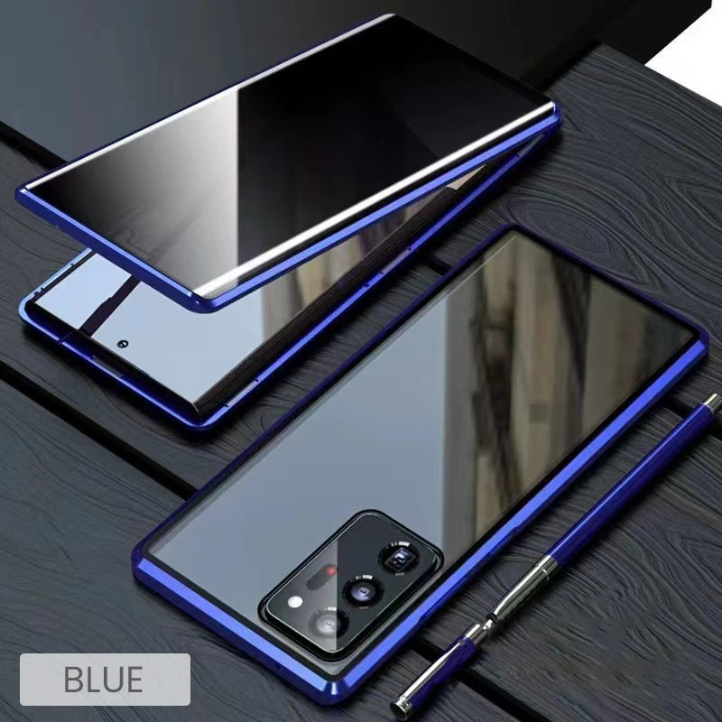 ⚡🧲 Mágneses edzett üveg kétoldalas telefon tok Samsung S23-S25 sorozathoz 📱🛡️