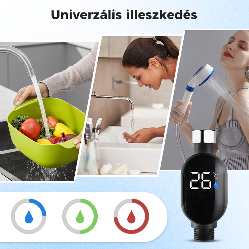 💧Zuhanyzó hőmérő🌡️Nincs több találgatás - azonnali hőmérséklet kijelzés! 🚿Pontos forrázásvédelem