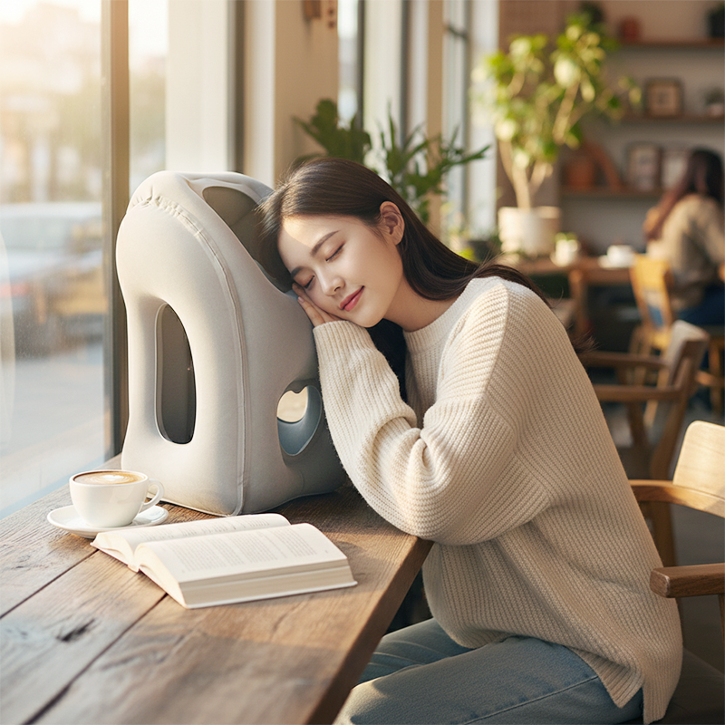 🌬️ Ergonomikus felfújható utazópárna ✈️😴