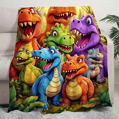 🎄[Gyógyító Mosolygó Dinoszaurusz] Kétoldalas flanel, A osztályú minőségű babaalvó/játszó/kényelmes takaró🎅
