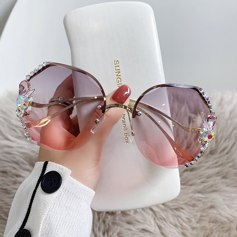 💝Rimless napszemüveg gyémántokkal a nők számára
