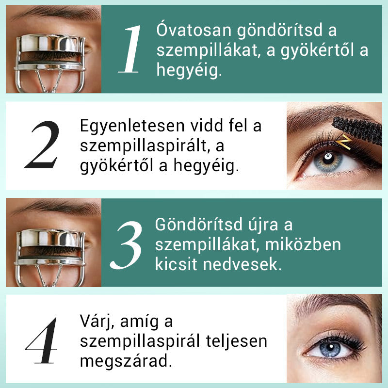 🔥 Vízálló és izzadságálló hosszabbító és göndörítő szempillaspirál