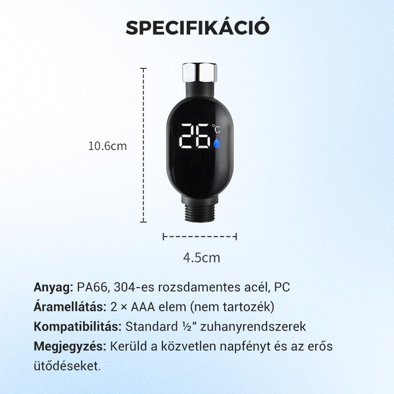 💧Zuhanyzó hőmérő🌡️Nincs több találgatás - azonnali hőmérséklet kijelzés! 🚿Pontos forrázásvédelem
