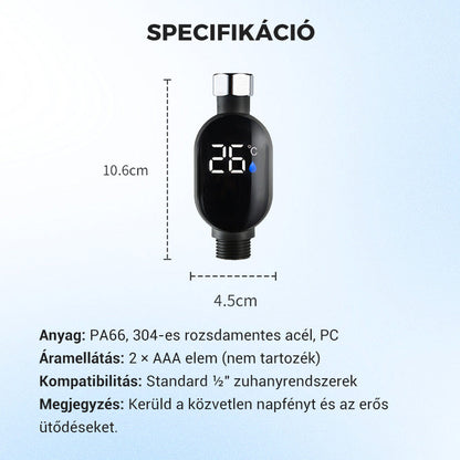 💧Zuhanyzó hőmérő🌡️Nincs több találgatás - azonnali hőmérséklet kijelzés! 🚿Pontos forrázásvédelem