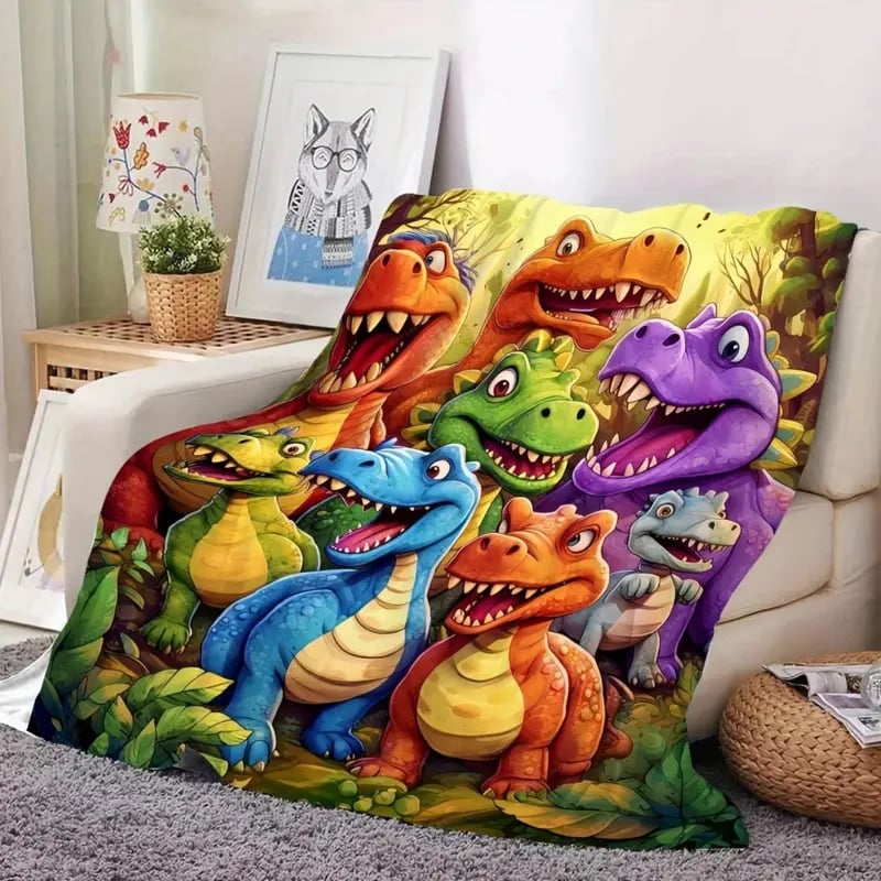 🎄[Gyógyító Mosolygó Dinoszaurusz] Kétoldalas flanel, A osztályú minőségű babaalvó/játszó/kényelmes takaró🎅