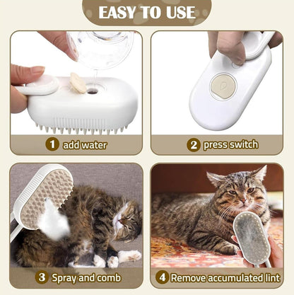 🐕🐱 3 az 1-ben Pet Grooming Vapour Kefe kutyáknak/macskáknak