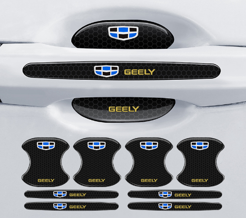 Szénszálas autó ajtókilincs kesztyű + ütközésgátló csíkok (8 db/1 készlet).