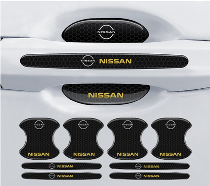 Szénszálas autó ajtókilincs kesztyű + ütközésgátló csíkok (8 db/1 készlet).