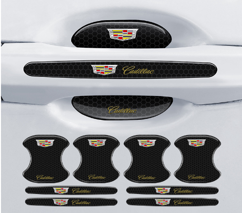 Szénszálas autó ajtókilincs kesztyű + ütközésgátló csíkok (8 db/1 készlet).