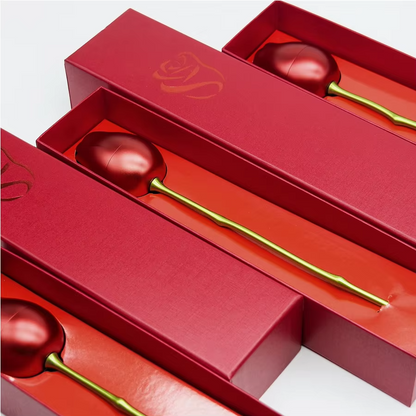 Rózsa szál szív alakú medál nyaklánc ajándék szett