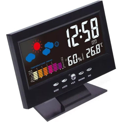 Digitális LED hőmérséklet- és páratartalom-monitor, időjárás-előrejelzés, LED asztali ébreszt