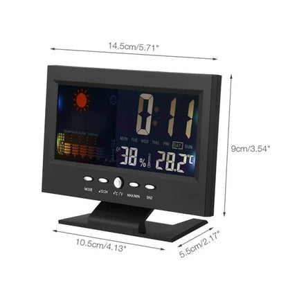 Digitális LED hőmérséklet- és páratartalom-monitor, időjárás-előrejelzés, LED asztali ébreszt