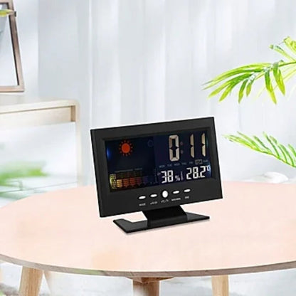 Digitális LED hőmérséklet- és páratartalom-monitor, időjárás-előrejelzés, LED asztali ébreszt