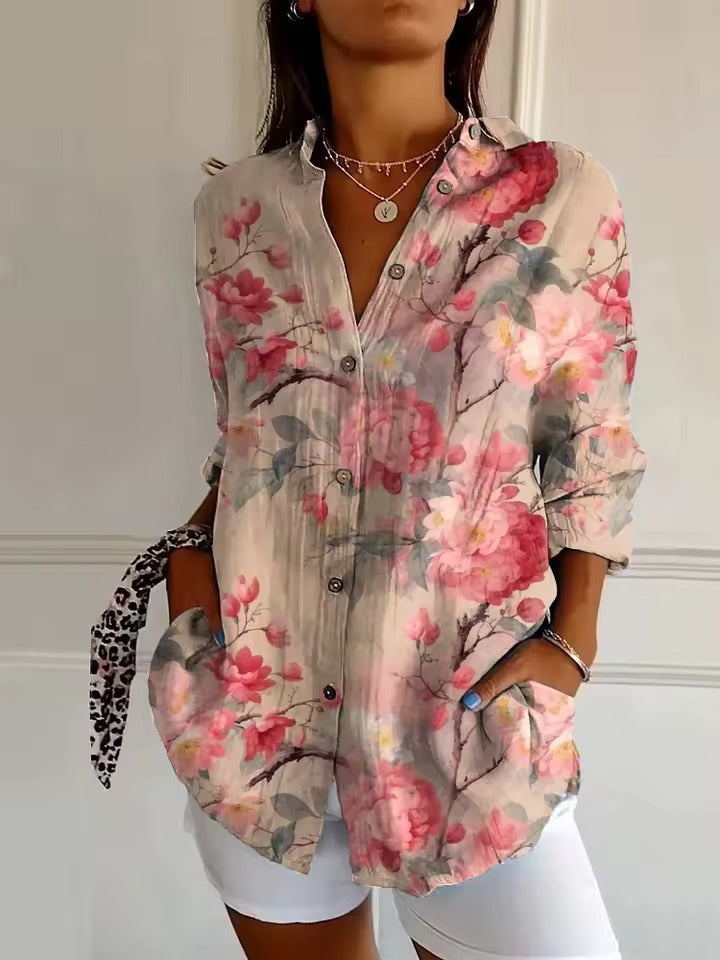 Kima - Elegáns virágmintás blúz