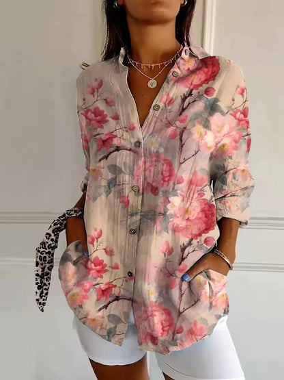 Kima - Elegáns virágmintás blúz