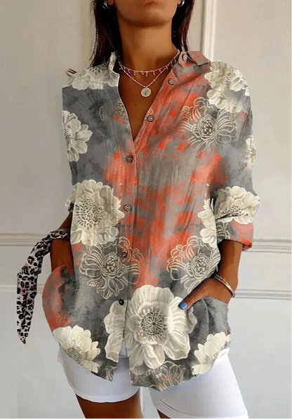 Kima - Elegáns virágmintás blúz