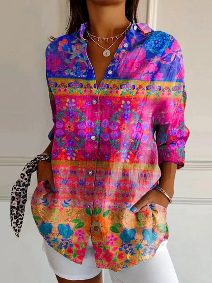 Kima - Elegáns virágmintás blúz