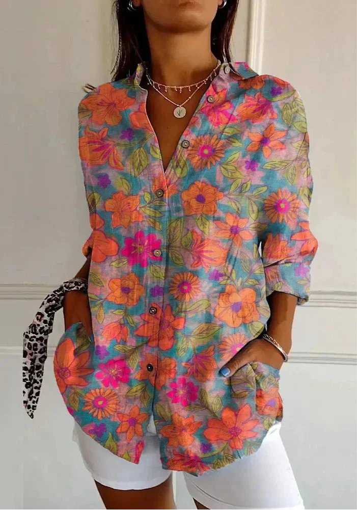 Kima - Elegáns virágmintás blúz