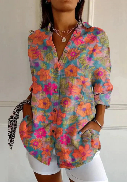 Kima - Elegáns virágmintás blúz