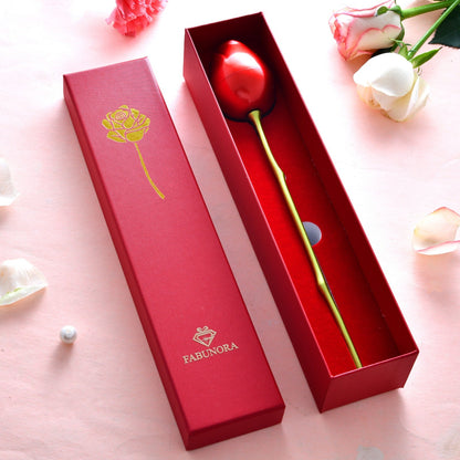 Rózsa szál szív alakú medál nyaklánc ajándék szett