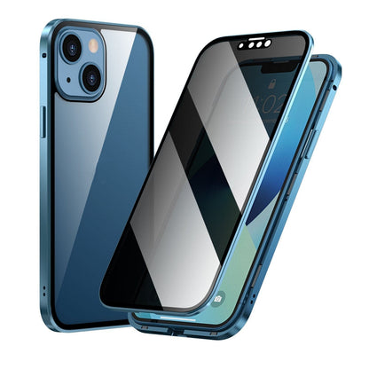 ✨ Mágneses iPhone Tok Privát Üveggel és Fém Kerettel 📱🔒
