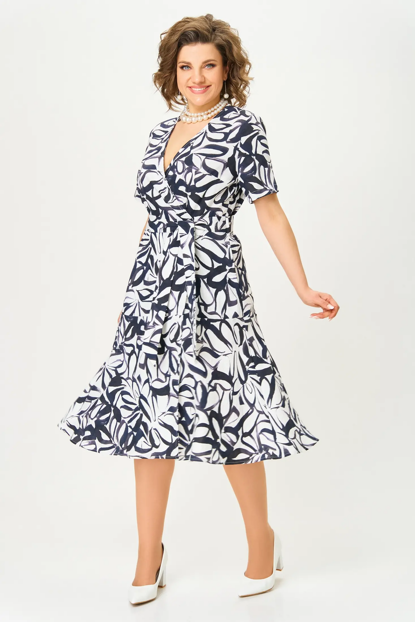 [S-5XL] Elegáns virágmintás ruha, nagy méret | V-nyakú, kényelmes és szellős, ideális