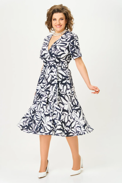 [S-5XL] Elegáns virágmintás ruha, nagy méret | V-nyakú, kényelmes és szellős, ideális