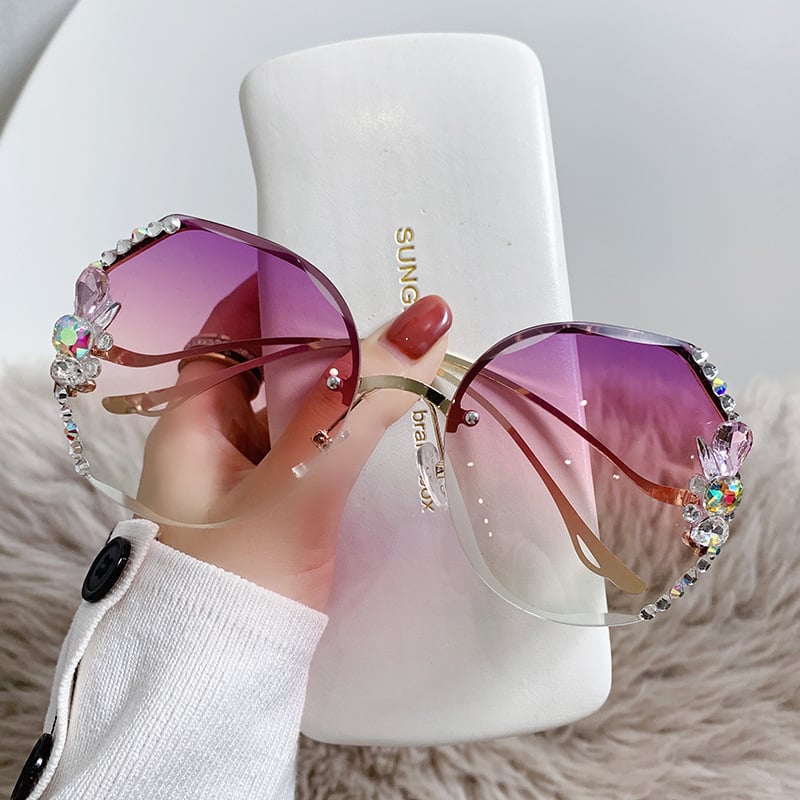 💝Rimless napszemüveg gyémántokkal a nők számára