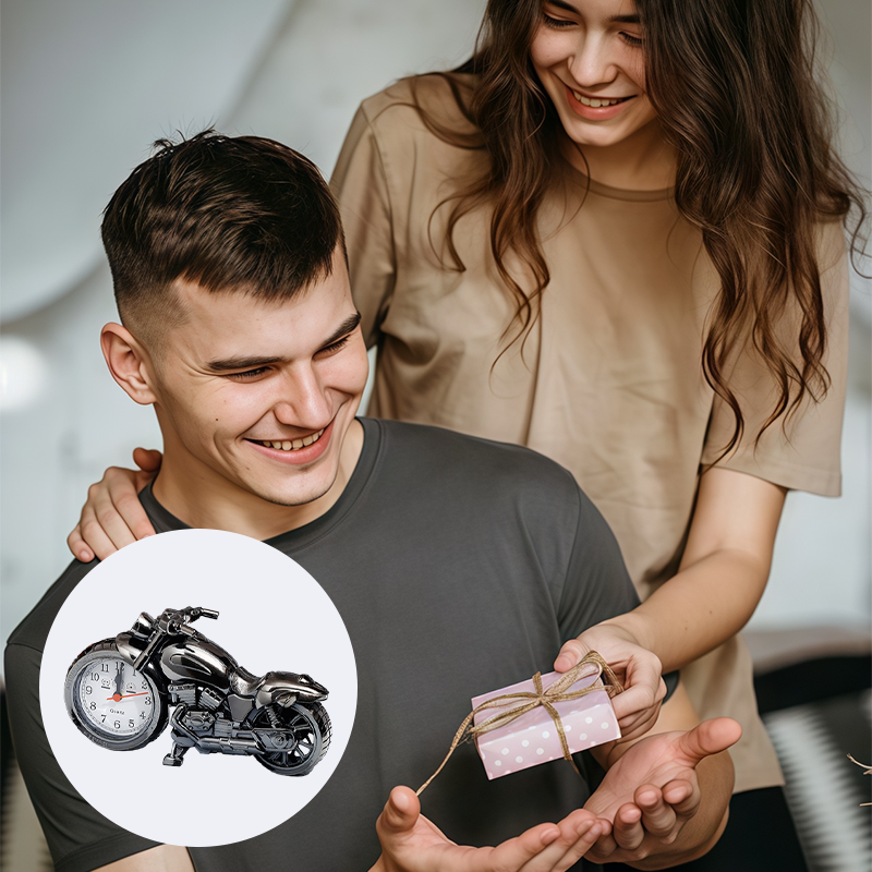 🏍️⏰Kreatív Motoros Ébresztőóra🎁