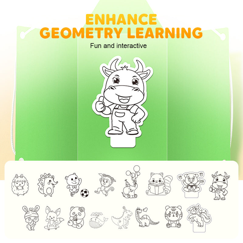 👶✨Húzószálas 3D geometriai tanulási könyv