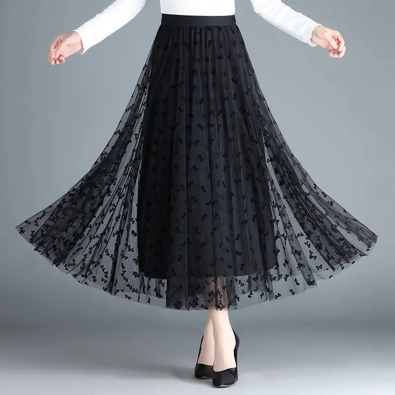 Virágos rakott midiszoknya A