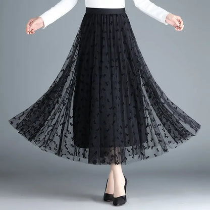 Virágos rakott midiszoknya A