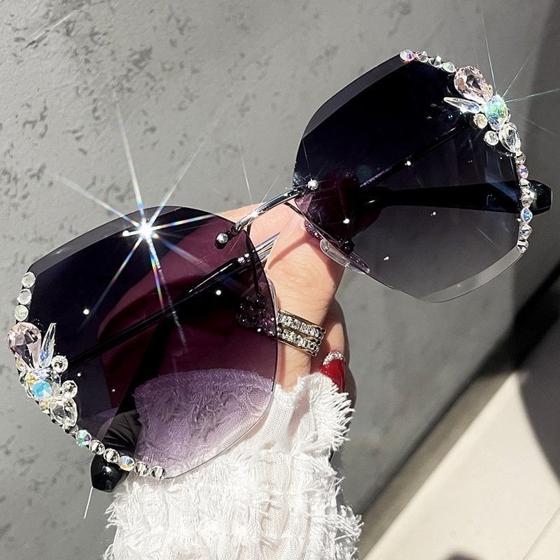 💝Rimless napszemüveg gyémántokkal a nők számára