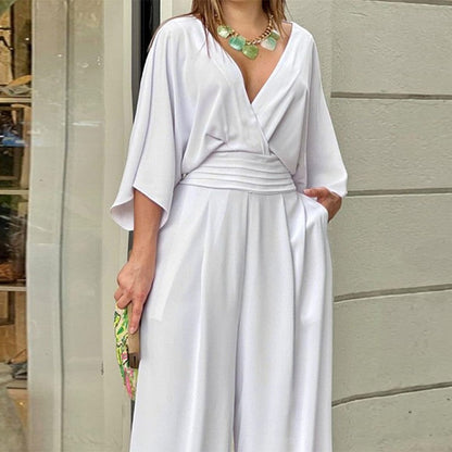💖Elegáns női overál széles zoknikkal és V alakú hasítékokkal