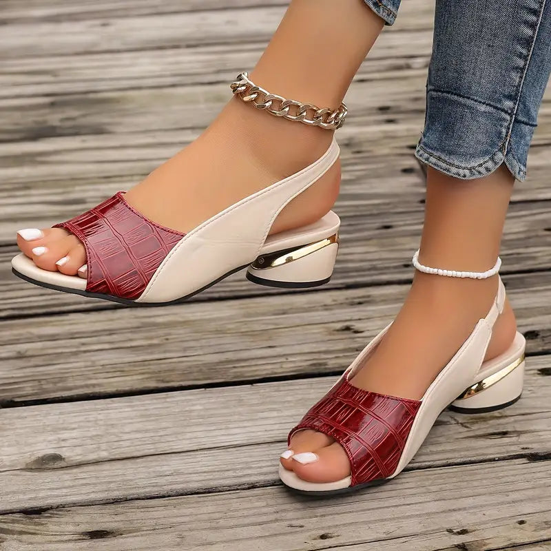 Klára - Krokodilmintás Slingback Szandál
