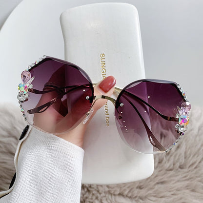 💝Rimless napszemüveg gyémántokkal a nők számára