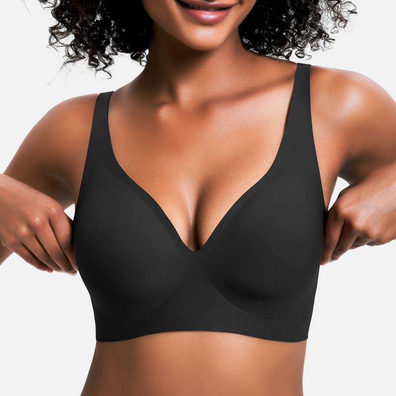💜Jelly Wireless Női Kényelmes, Merevítő nélküli Melltartók Push Up Melltartók Varrás nélküli Pólók Melltartók Mély V Kivágású Mindennapi Melltartók