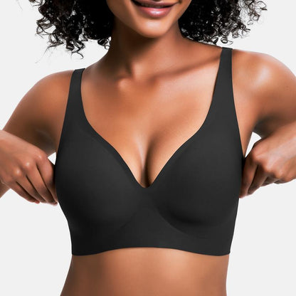💜Jelly Wireless Női Kényelmes, Merevítő nélküli Melltartók Push Up Melltartók Varrás nélküli Pólók Melltartók Mély V Kivágású Mindennapi Melltartók