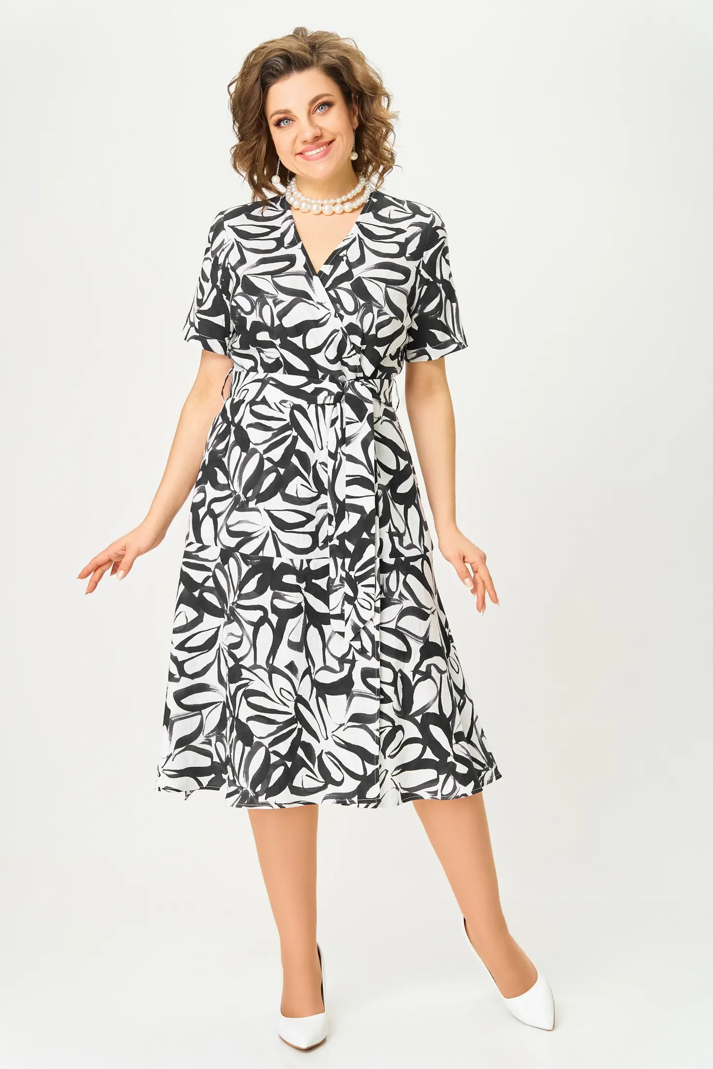 [S-5XL] Elegáns virágmintás ruha, nagy méret | V-nyakú, kényelmes és szellős, ideális