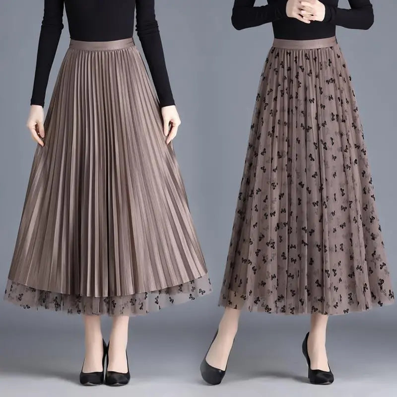 Virágos rakott midiszoknya A